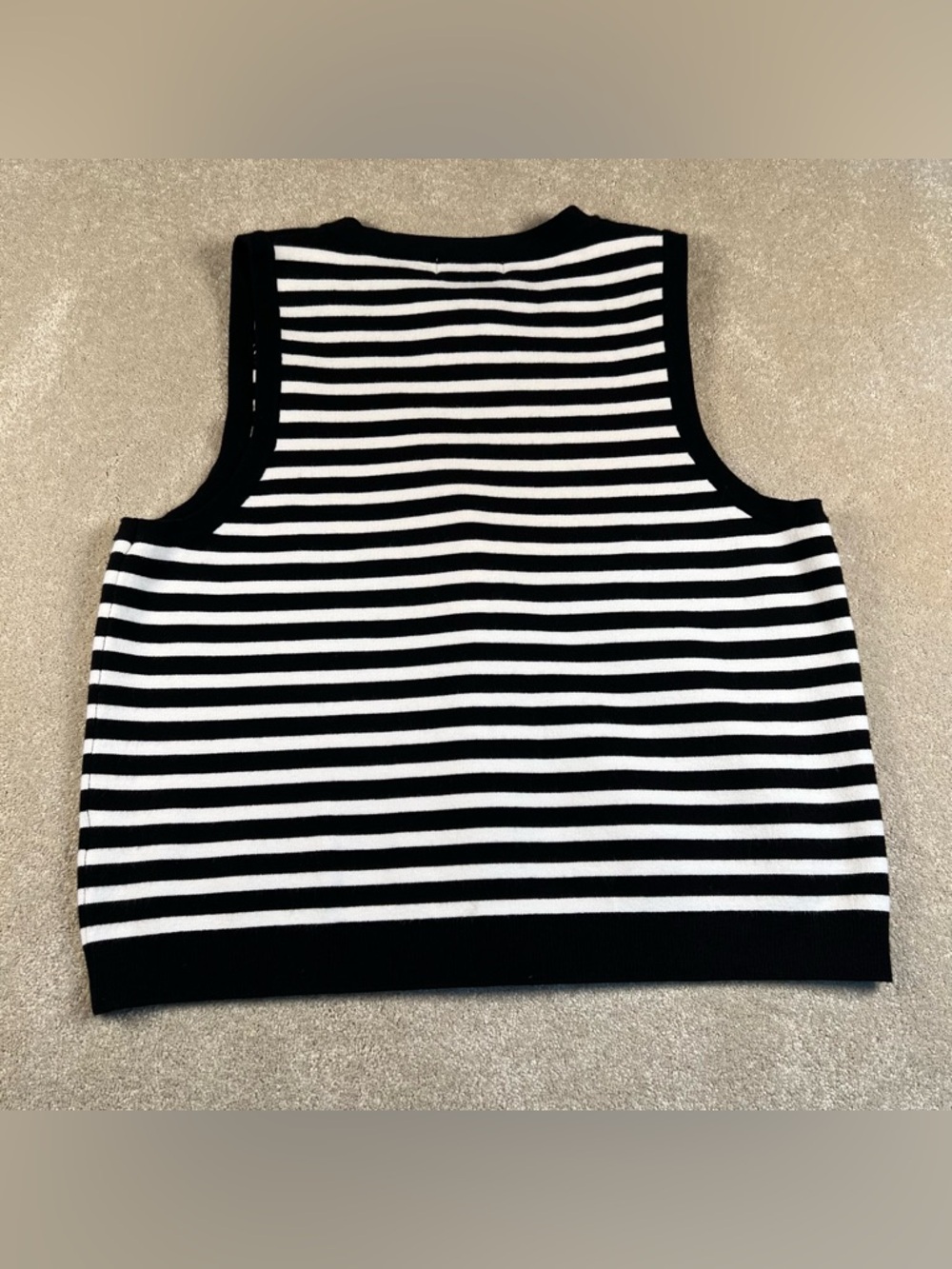 Sweater Vest and Skirt‎ Set Stripes Maxi Gold Buttons Black & White Truth NWT XL - Picture 3 of 16
